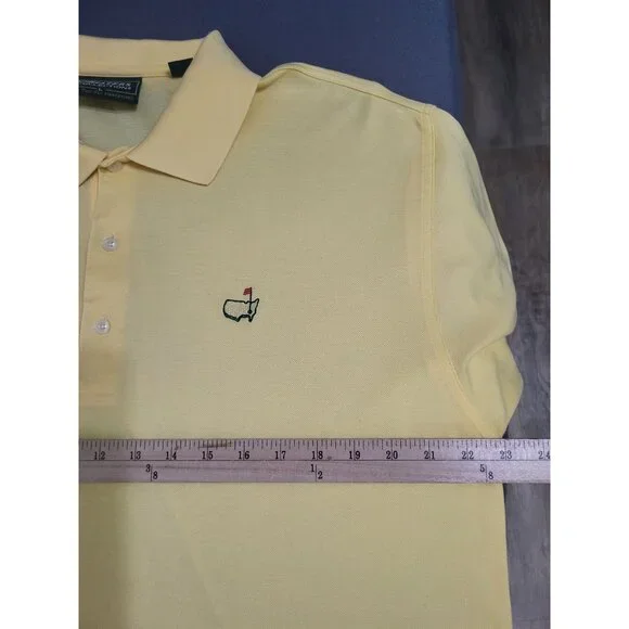 Masters Collection Shirt Men's Large Pima Cotton Yellow Golf Polo Augusta - Picture 9 of 10